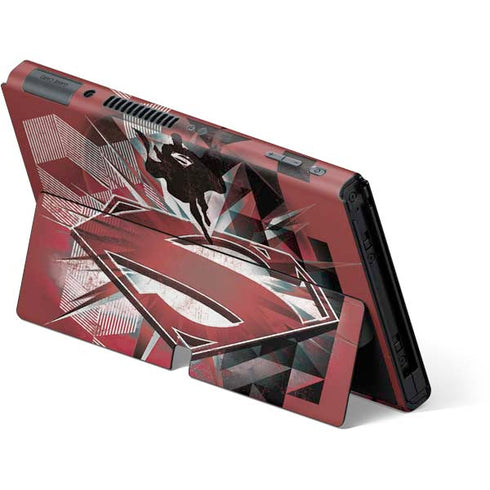 DC Comics Superman Red Pattern Nintendo Switch OLED (2021) Skin